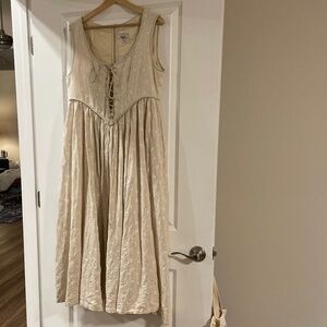Linennaive ANIS 23 | LACE-UP JACQUARD LINEN CORSET DRESS
